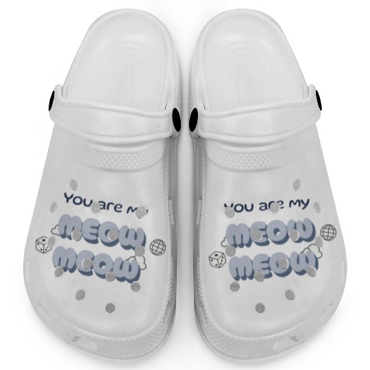 Adorable Meow Duo Typography Design Clogs