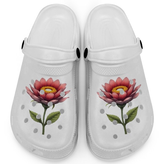Elegant Pink Lotus Blossom Design Clogs