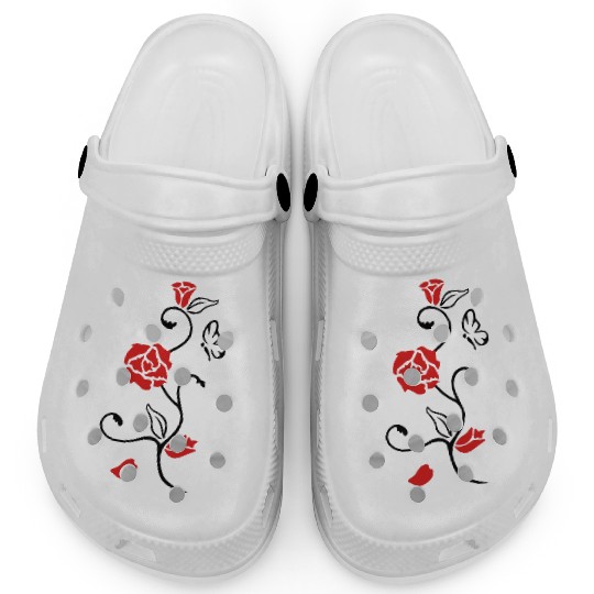 Rose Vine Butterfly 2 Color Clogs