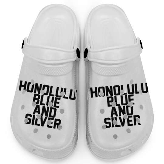 Honolulu Blue & Silver Clogs