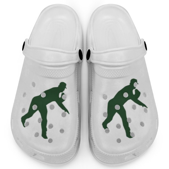 Baseball pitcher throwing a pitch Clogs