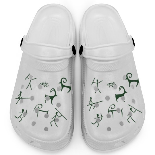Caveman hunting cave drawings Clogs