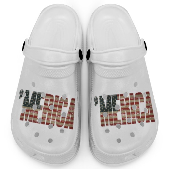 Vintage Distressed US Flag 'MERICA Clogs