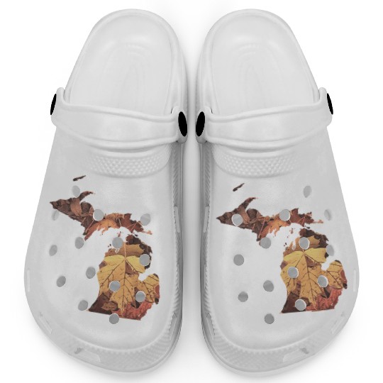 Michigan Autumn Fall Leaves Clogs