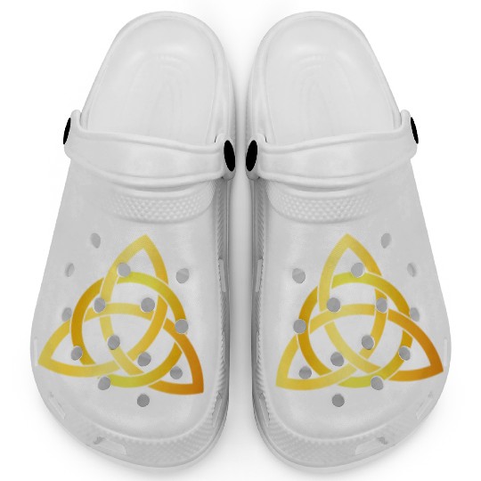 Original Triquetra circle celtic knot gold Clogs
