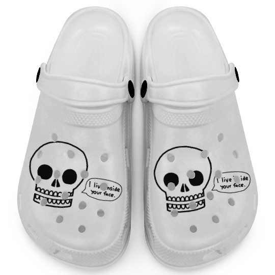 Creepy skull lives inside your face Clogs