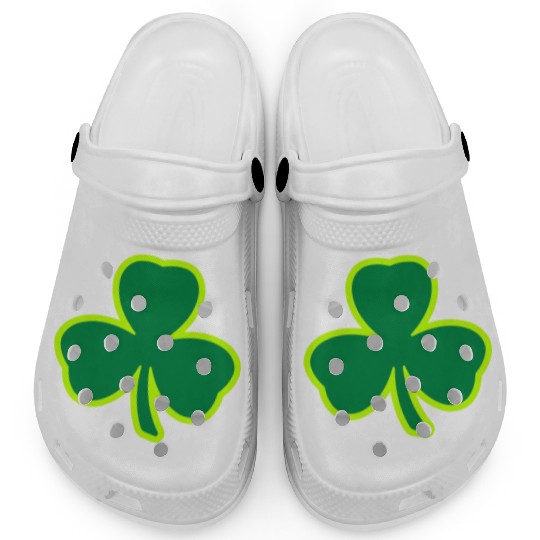 Three Leaf Clover Shamrock 2 color Clogs