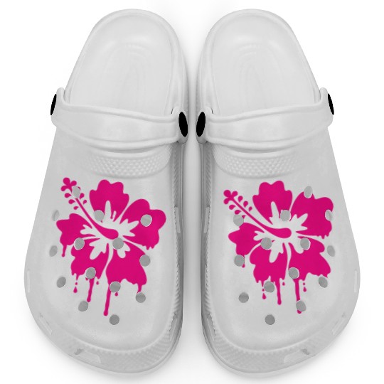 gladditudes Grunge Hibiscus Clogs