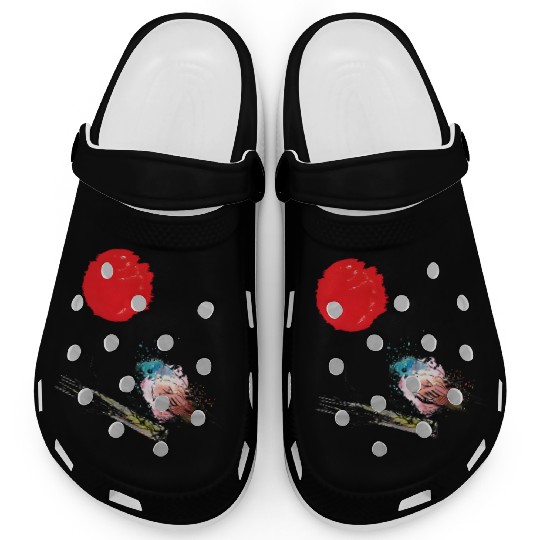 Murakami Birds Red Moon Japenese Clogs
