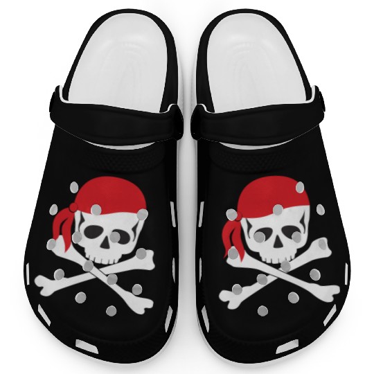 White Skull & Crossbones Clogs