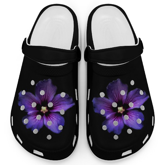 blue hibiscus Clogs