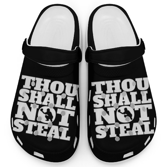Thou Shall Not Steal Funny Baseball Catcher Clogs