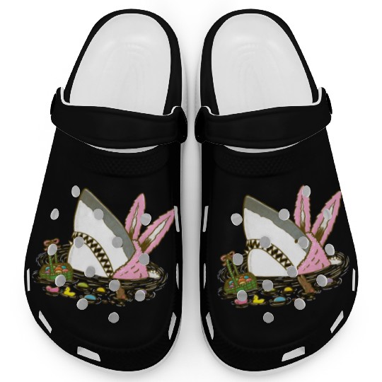 The Easter Shark, Funny Easter,Cute Bunny In Shark Clogs