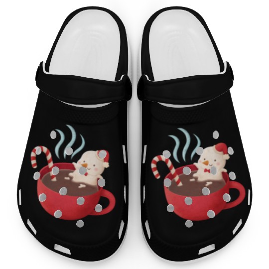 Cute Snowman in Hot Cocoa Clogs