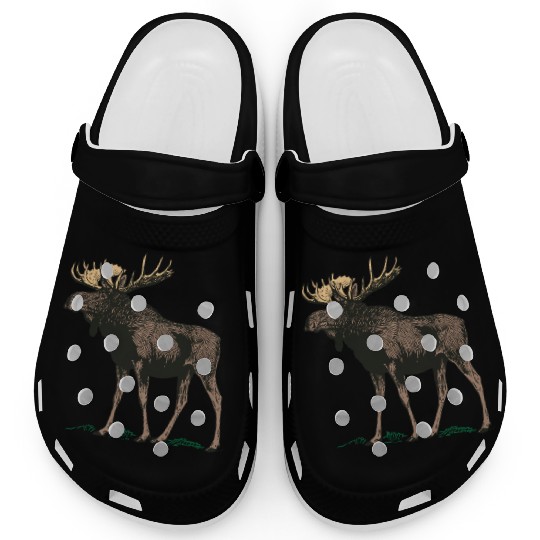 Moose Elk Reindeer Deer Hunter Scandinavia Gift Clogs