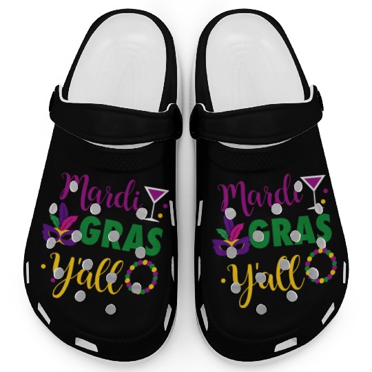 Mardi Grass Y'All Clogs