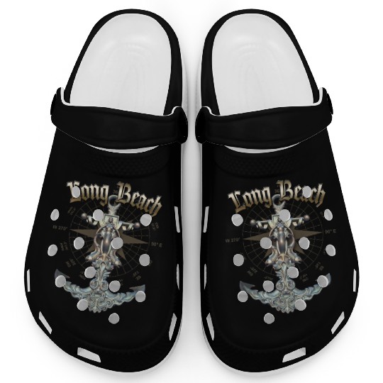 Long Beach Anchor Nautical Sailing Boat Summer Clogs