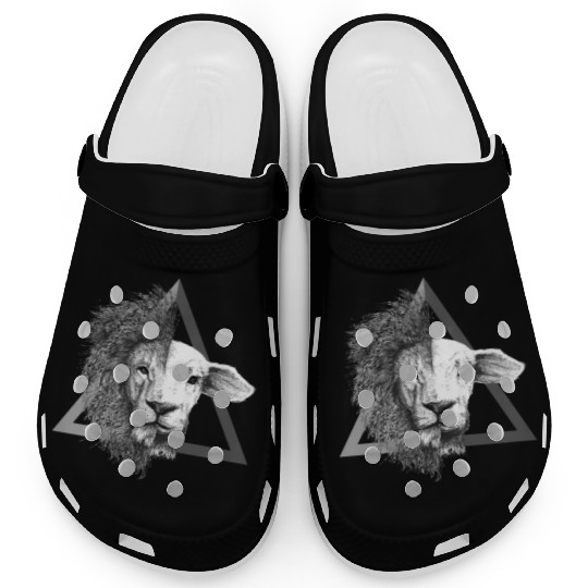 Christian,Bible Quote,Lion and Lamb Clogs