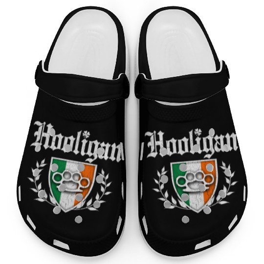 Irish Hooligan Crest vintage distressed look Clogs