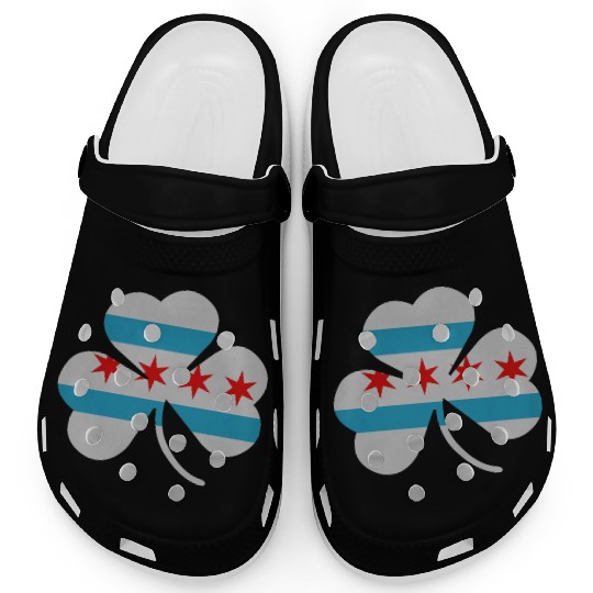 Irish Chicago Flag Shamrock Clogs