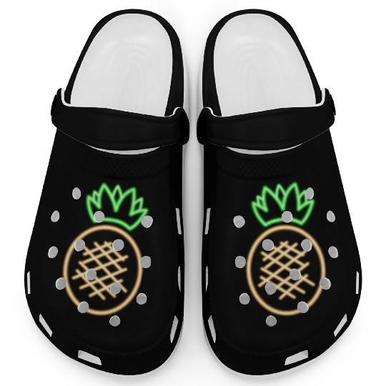 Neon Pineapple Pocket Glow Party Fruit Costume Clogs