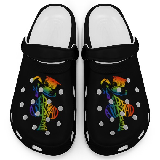 Alice in Wonderland | Were All Mad Here | Mad Hatter | LGBT Rainbow Clogs