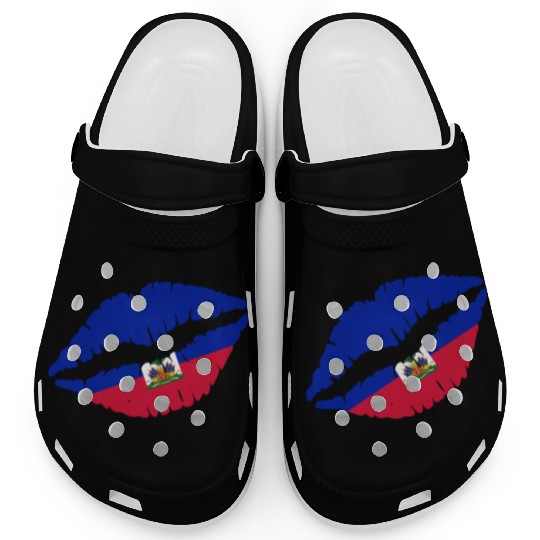 Haiti Kiss Flag Club Soccer Gift Idea Birthday Clogs