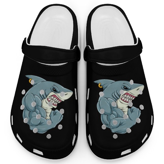 Shark At The Gym | Fitness Training Muscles Clogs