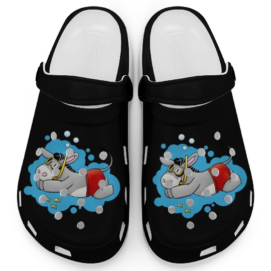 Fluffy donkey swimming Clogs