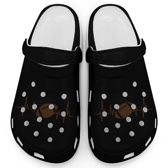 Heartbeat Football | American Football Fan Gift Clogs