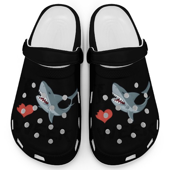 i love shark week shark Clogs