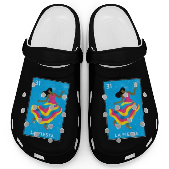 La Fiesta Mexican Loteria Bingo Card Clogs