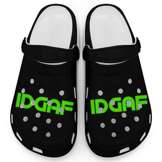 IDGAF (LIME GREEN PRINT) Clogs