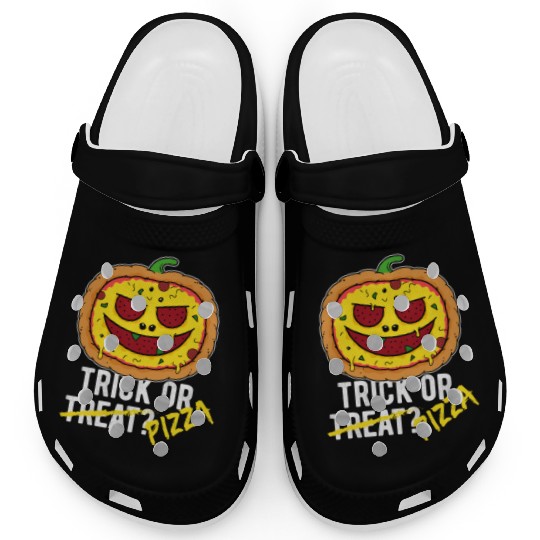 Trick or Treat Pizza Face - Halloween Pizza Party Clogs