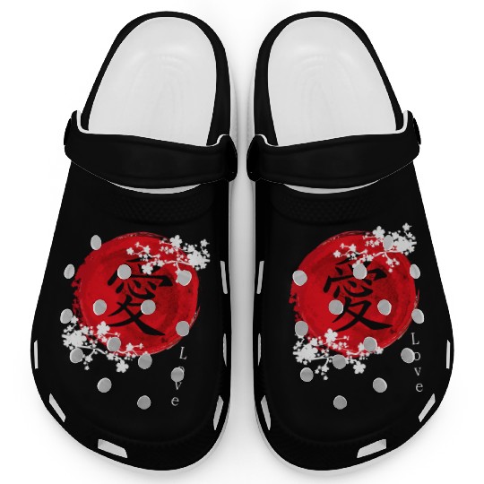 Japanese Kanji Love - Sakura Cherry Blossom Clogs