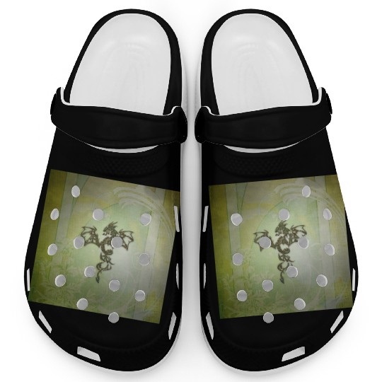 Awesome chinese dragon green colors Clogs