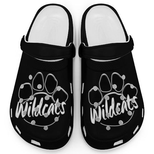 Wildcats Paw Print Mascot School Pride Clogs