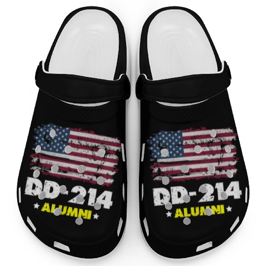 DD-214 Us Armed Forces Alumni American Flag Clogs
