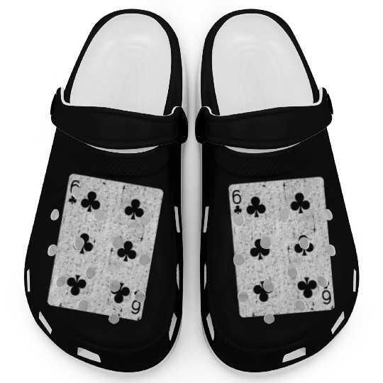 six of clubs playing card Clogs