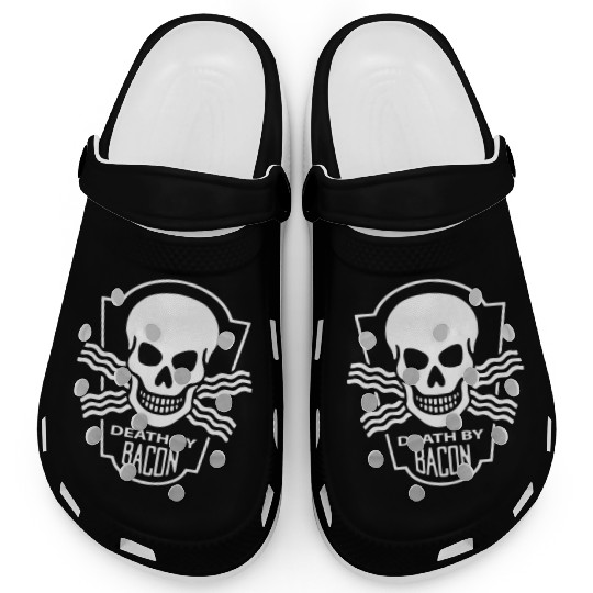 Death By Bacon Funny Skull Clogs