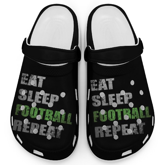 football Eat Sleep Football Repeat Clogs
