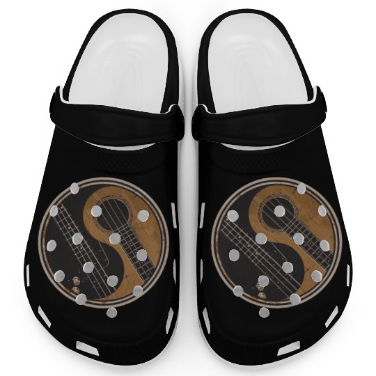 Guitar Ying Yang Gift Guitar Player Clogs