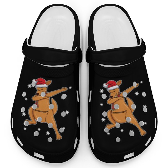 Kangaroo Australian Dabbing Xmas Christmas Present Clogs