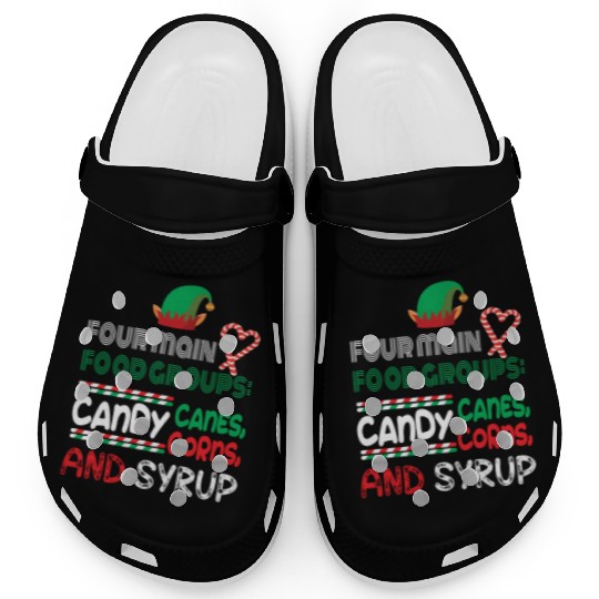 four main food groups candy candy funny elf saying Clogs
