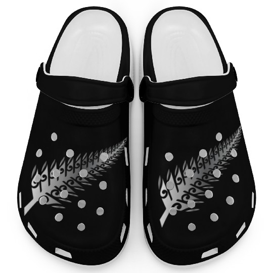 Silver Fern New Zealand Maori Style - Gift Idea Clogs