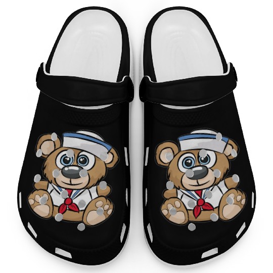 SAILOR TEDDY BEAR captain crew sail boat nautical Clogs