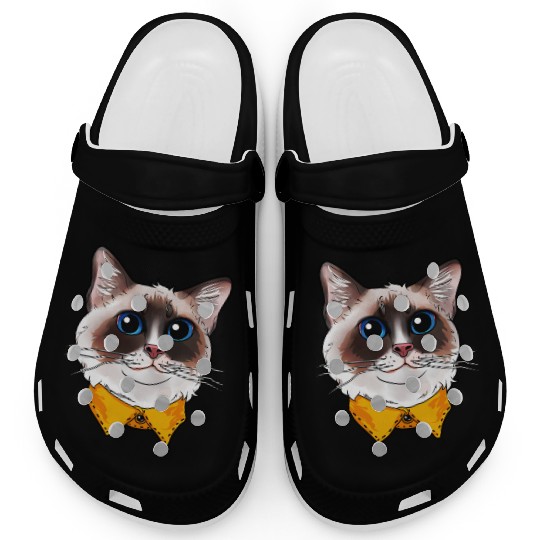 Ragdoll Cat Face Cats funny cute sweet Kitty gift Clogs