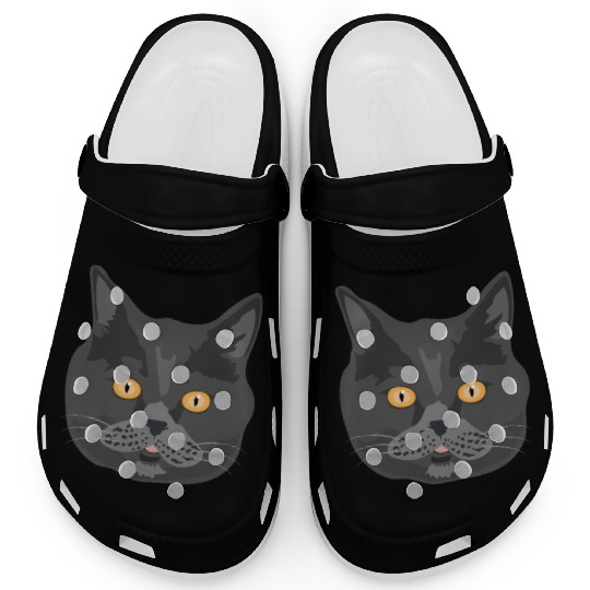 Cat British Shorthair Cat Face - Gift Idea Clogs