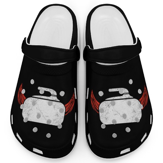 Curling Devil Ice Sports Sweeper Ice Rink Gift Clogs