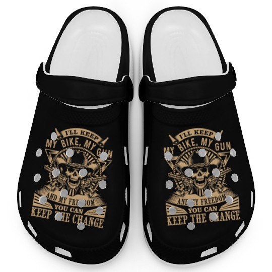 Bike Gun freedom keep change life Clogs